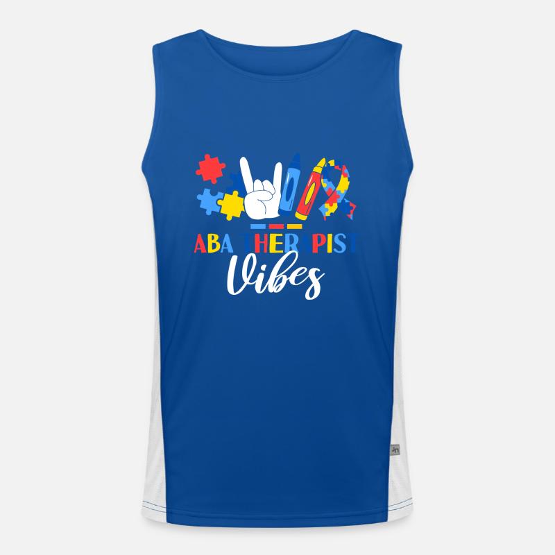 ABA Therapist Vibes Applied Behavior Analysis Funktionelles Kontrast-Tank Top für Männer 