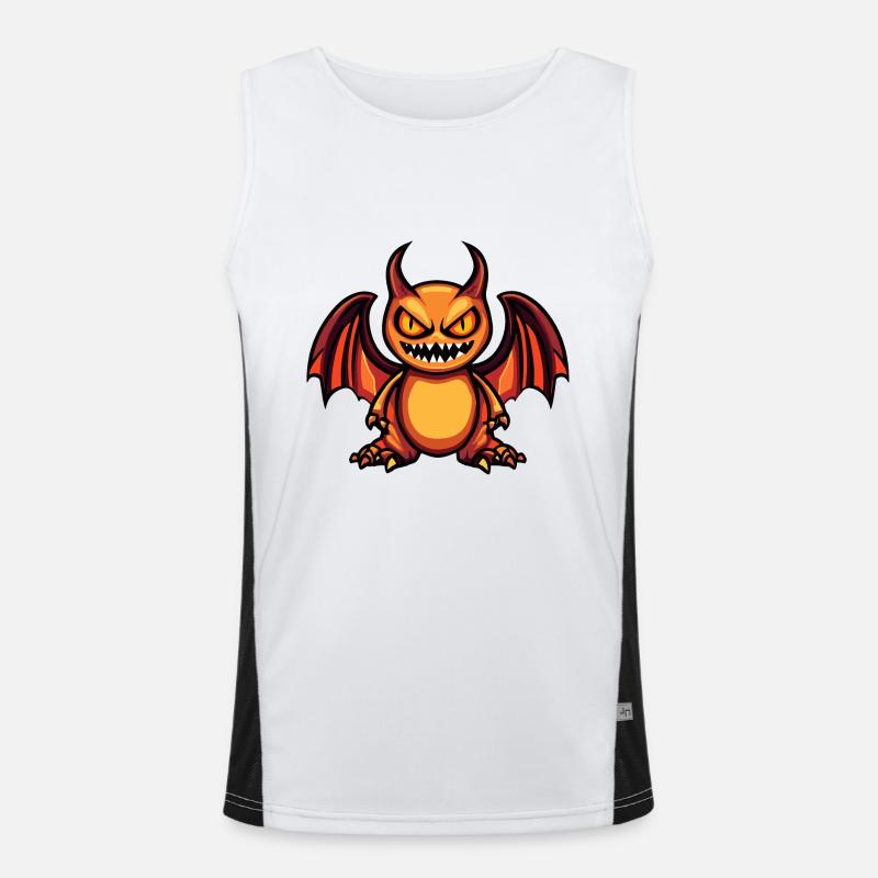 Drache Halloween Comic Lustig Funktionelles Kontrast-Tank Top für Männer 