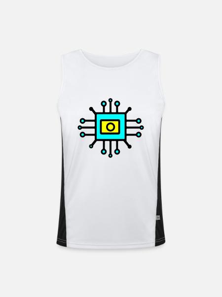 Chip Digital Computer Sensor - Men's Functional Contrast Tank Top - white/black