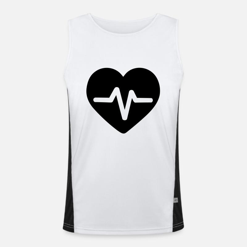 Herzschlag Funktionelles Kontrast-Tank Top für Männer 