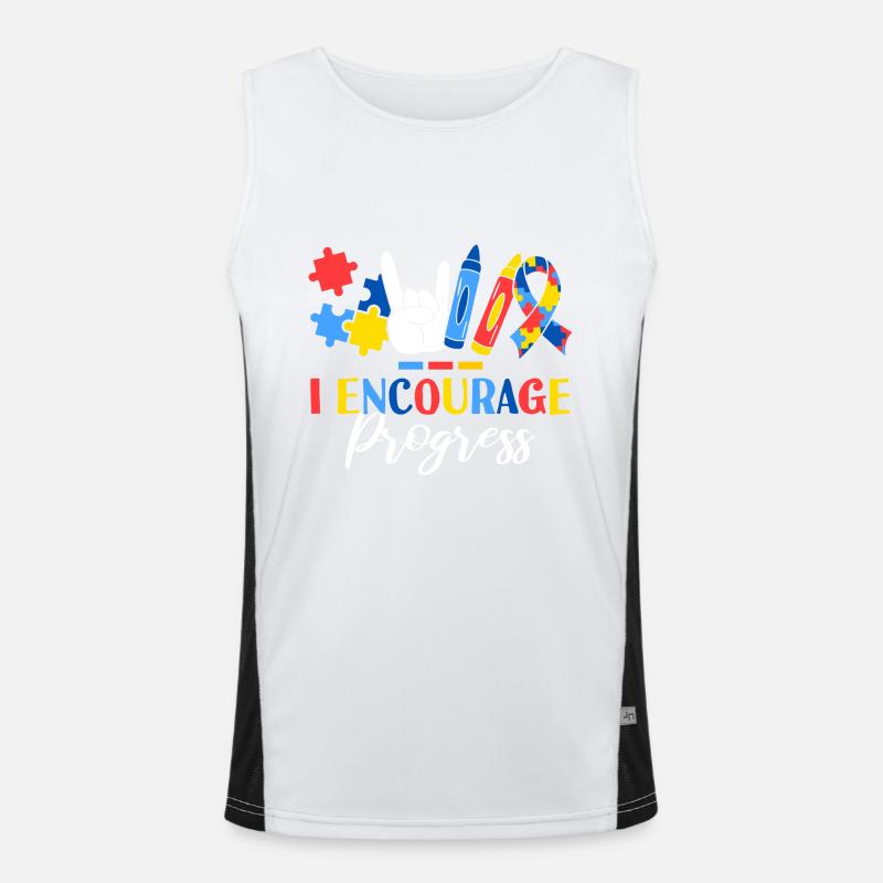 I Encourage Progress ABA Therapist Behavioral Men's Functional Contrast Tank Top 