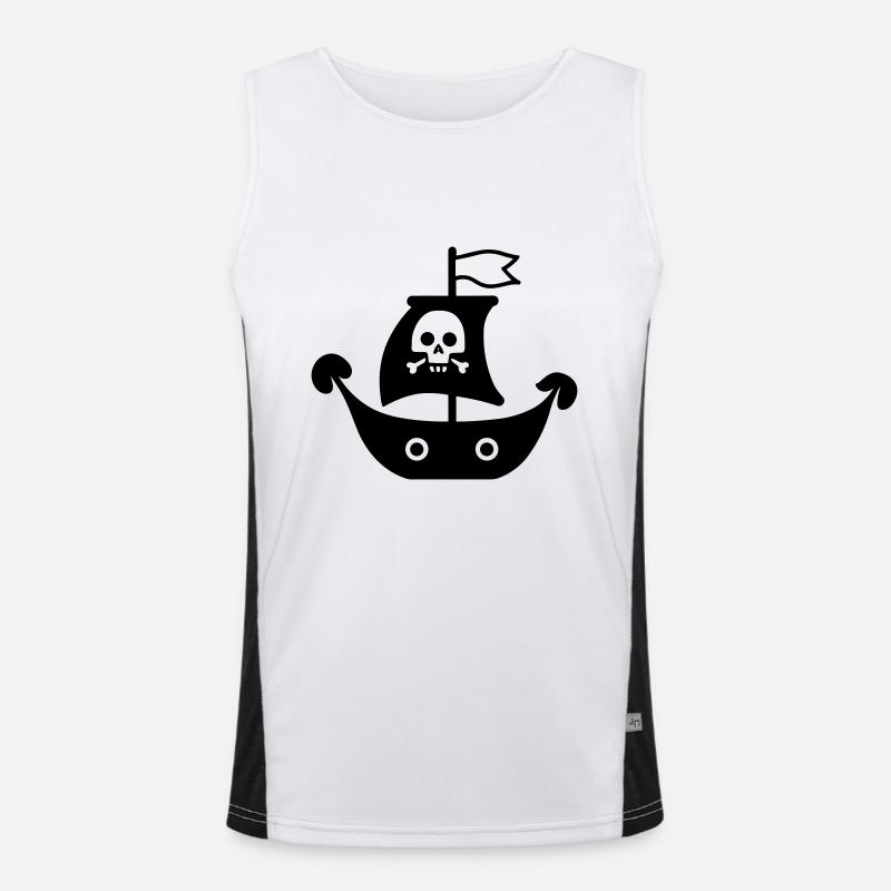 pirate ship Men's Functional Contrast Tank Top 
