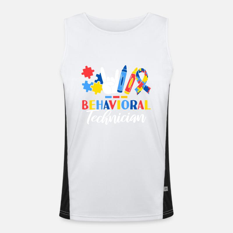 Behavioral Technician ABA Therapist Behavior Men's Functional Contrast Tank Top 