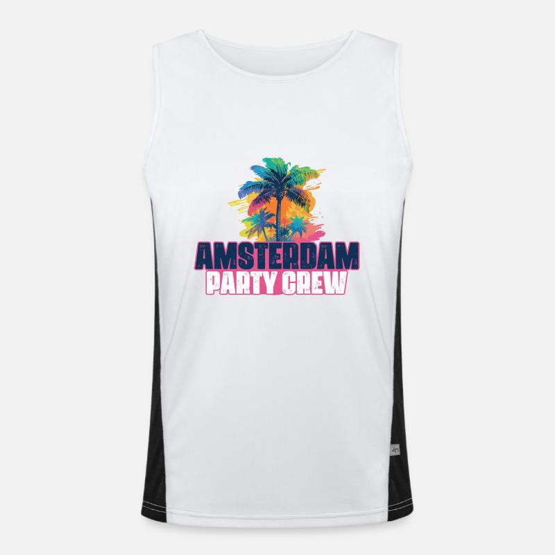 Amsterdam Party Crew Holiday Men's Functional Contrast Tank Top 