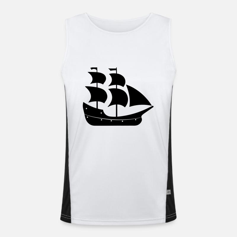 Pirate ship Men's Functional Contrast Tank Top 