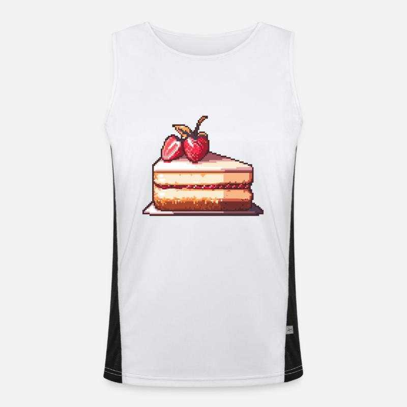 Cheesecake Pixel Icon Cake Men's Functional Contrast Tank Top 