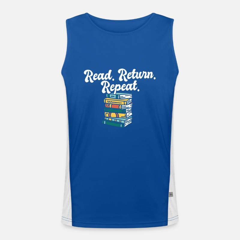Librarian Read Return Repeat Library Worker Book Funktionelles Kontrast-Tank Top für Männer 