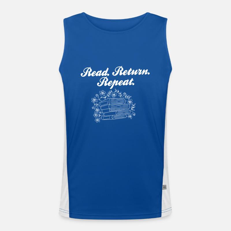 Read Return Repeat Library Worker Librarian Book Funktionelles Kontrast-Tank Top für Männer 