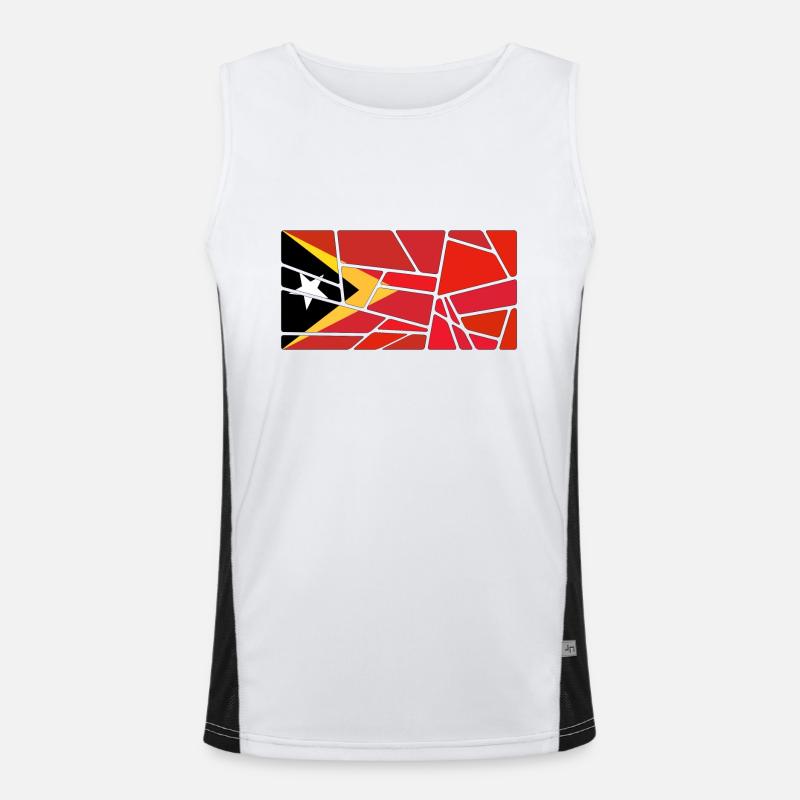 Drapeau du pays Timor oriental Timor Leste Débardeur respirant contrasté Homme 