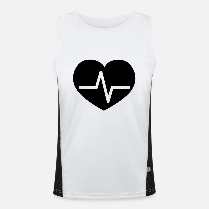 Herzschlag Funktionelles Kontrast-Tank Top für Männer 