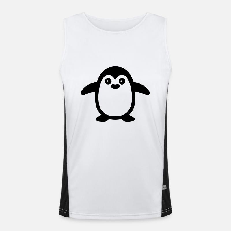 Penguin - Men's Functional Contrast Tank Top  - white/black
