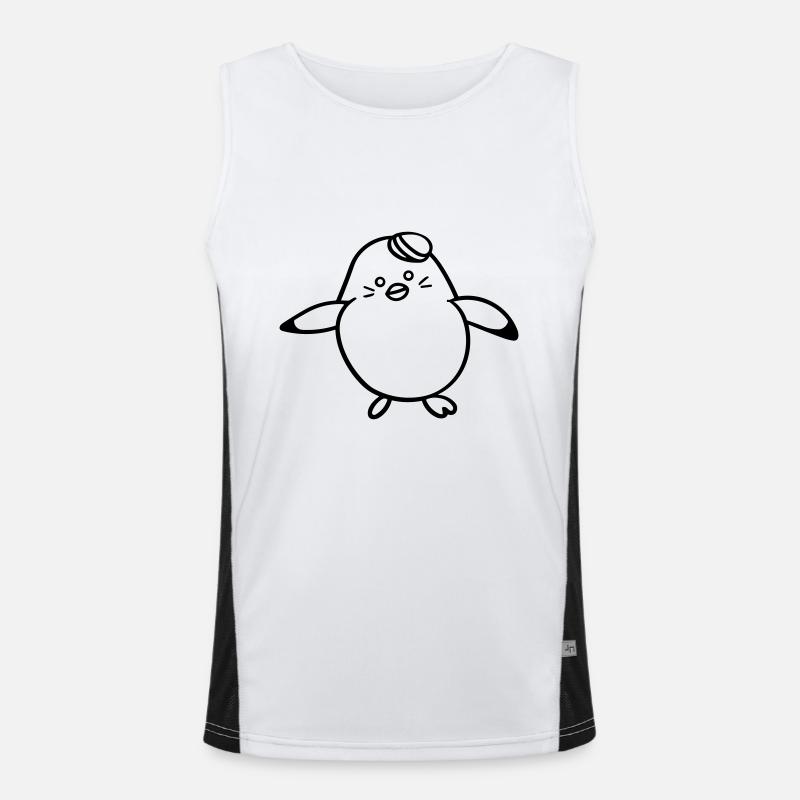 Penguin - Men's Functional Contrast Tank Top  - white/black
