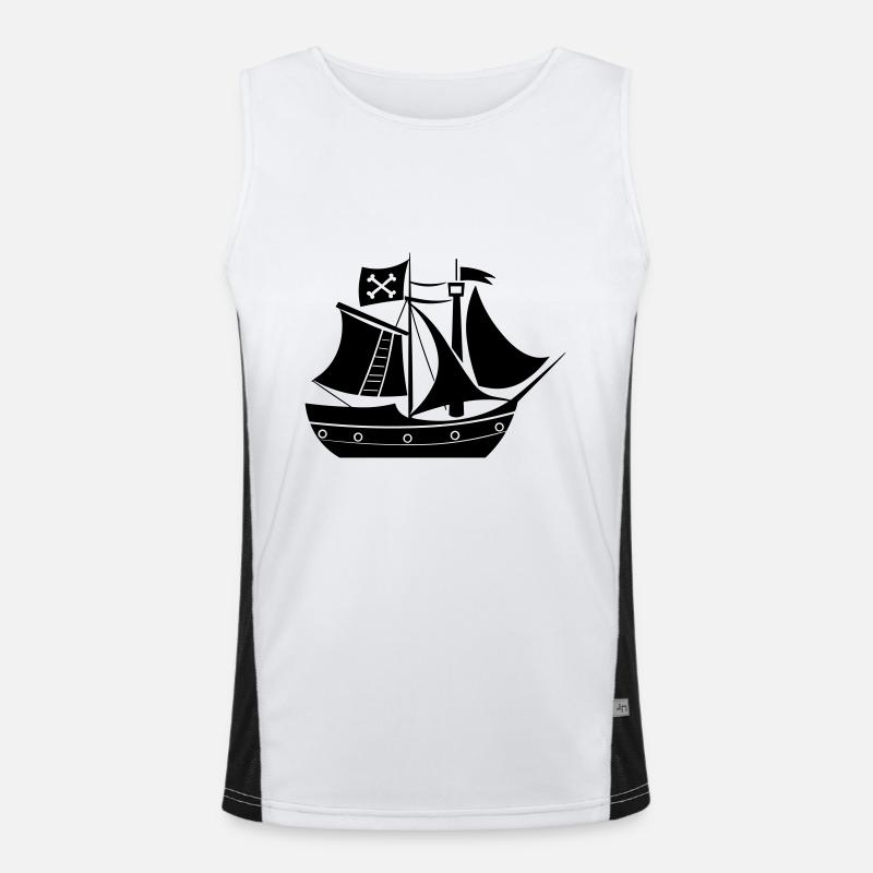 Pirate ship Men's Functional Contrast Tank Top 