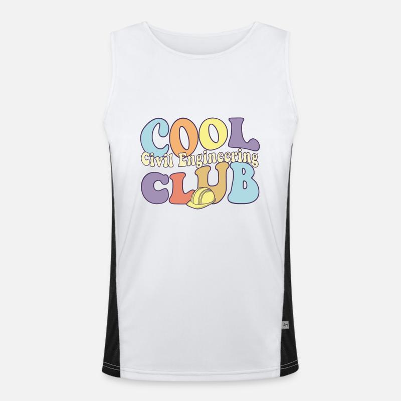 Cool Civil Engineering Club Engineer Builder Men's Functional Contrast Tank Top 