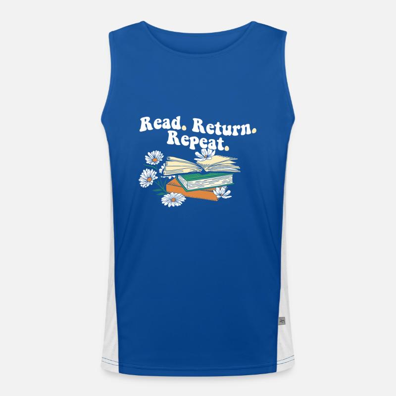 Librarian Read Return Repeat Library Worker Book Funktionelles Kontrast-Tank Top für Männer 