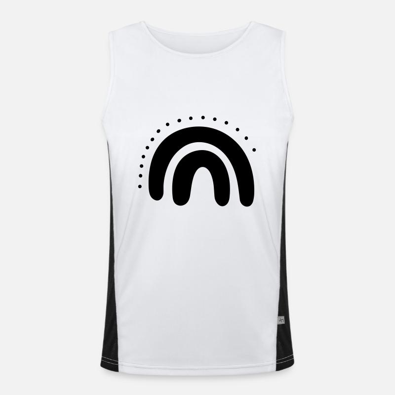 Rainbow - Men's Functional Contrast Tank Top  - white/black