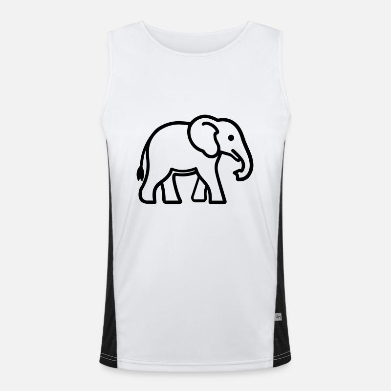 Elephant - Men's Functional Contrast Tank Top - white/black