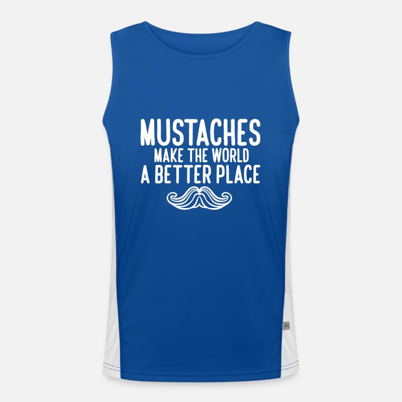 Mustaches Make The World A Better Place Handlebar Funktionelles Kontrast-Tank Top für Männer 