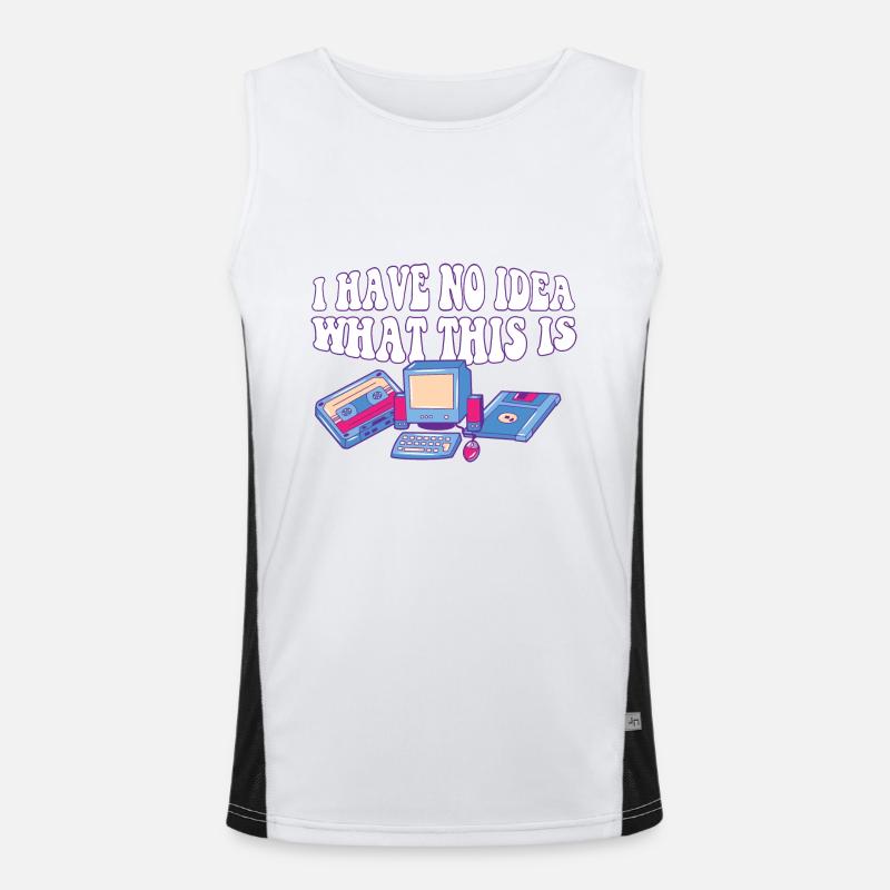 Funny Retro 70s 80s Throwback I Have No Idea What Men's Functional Contrast Tank Top 