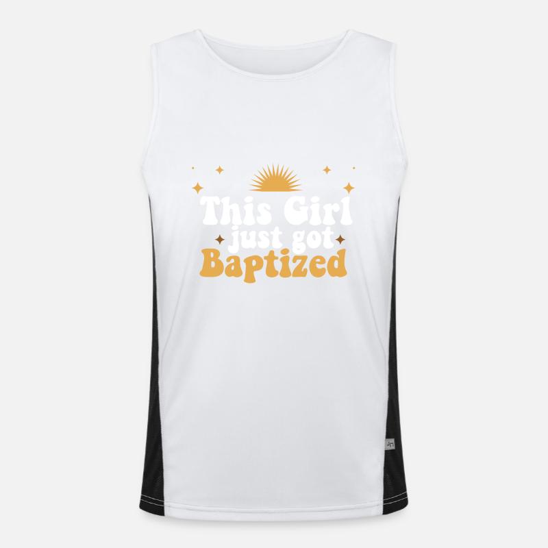 This Girl Just Got Baptized Christian Religious Funktionelles Kontrast-Tank Top für Männer 