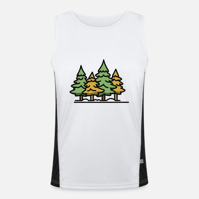 Wald Bäume Funktionelles Kontrast-Tank Top für Männer 