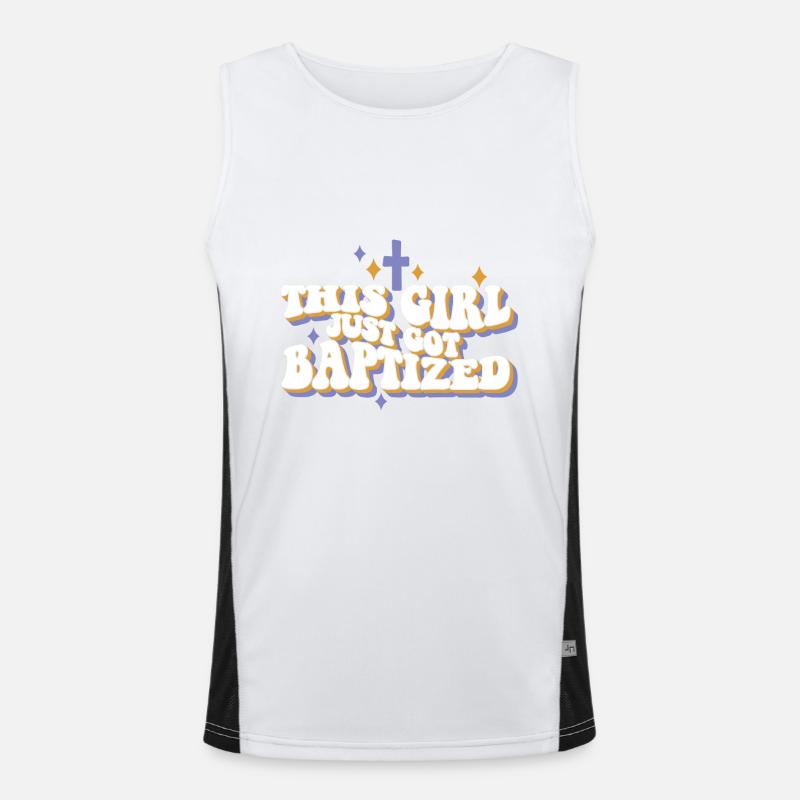 This Girl Just Got Baptized Christian Religious Funktionelles Kontrast-Tank Top für Männer 