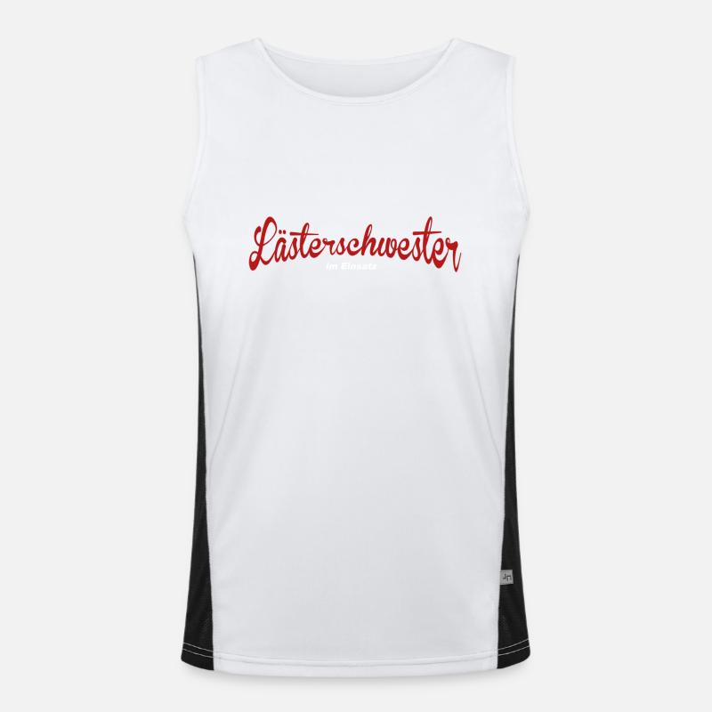 Lästerschwester im Einsatz.png Funktionelles Kontrast-Tank Top für Männer 