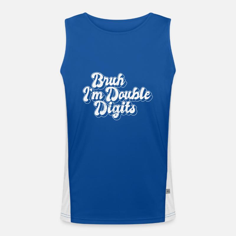 Bruh I'm Double Digits 10th Birthday Turning 10 Funktionelles Kontrast-Tank Top für Männer 