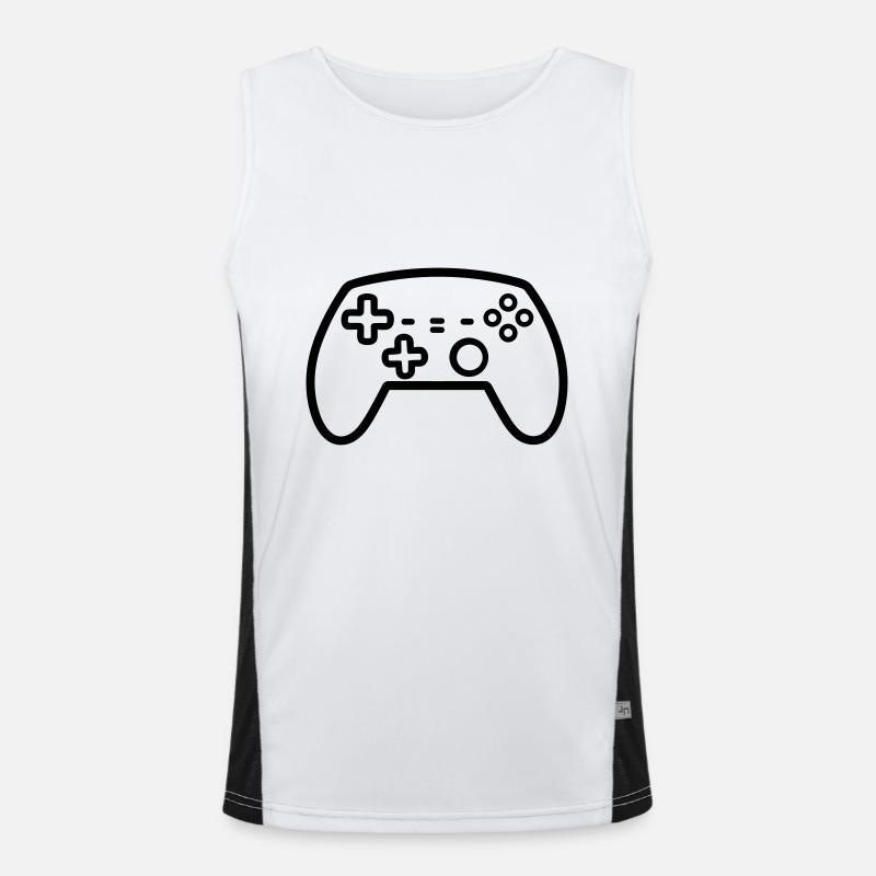 Video game controller - Men's Functional Contrast Tank Top  - white/black