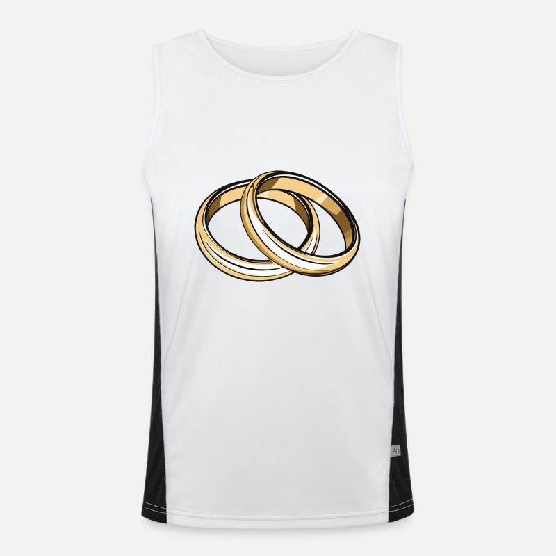 Eheringe Hochzeit Funktionelles Kontrast-Tank Top für Männer 