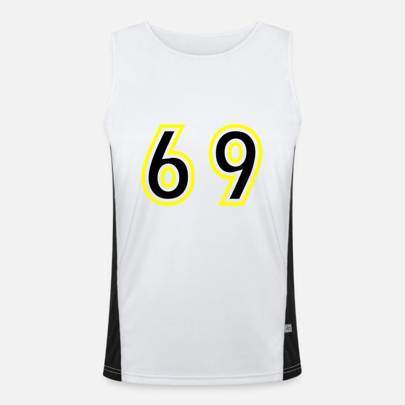 69 Zahl College Funktionelles Kontrast-Tank Top für Männer 