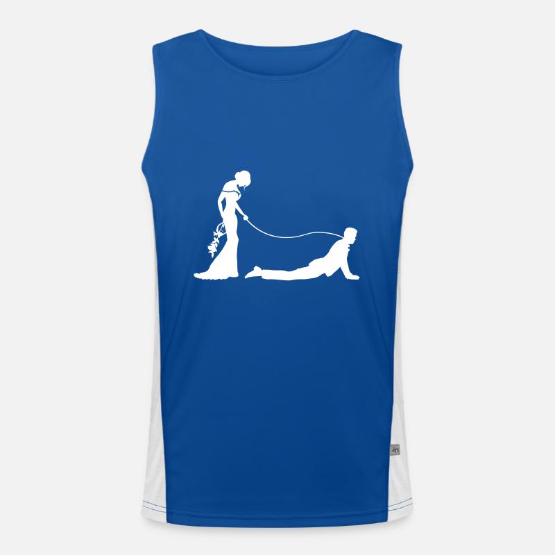Wedding Newlyweds Leash Men's Functional Contrast Tank Top 