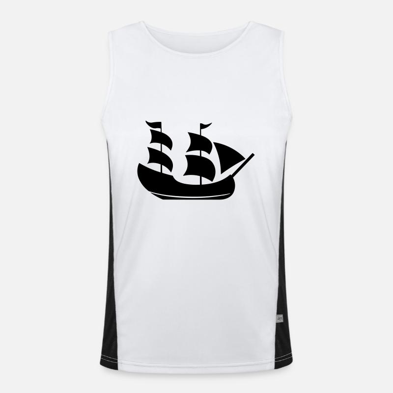 Pirate ship - Men's Functional Contrast Tank Top  - white/black