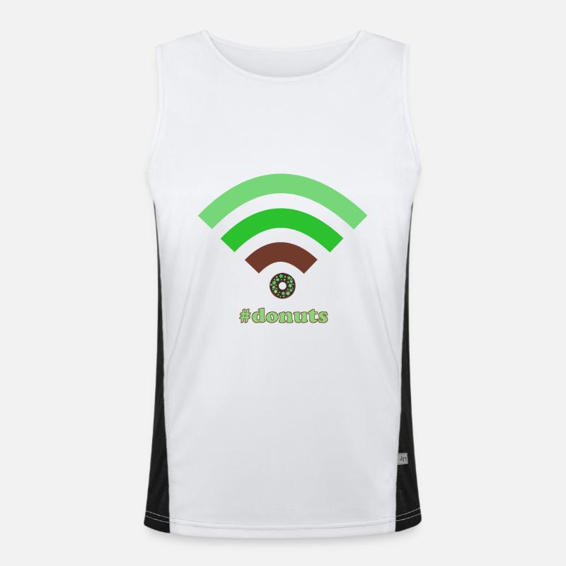 wifi donuts Funktionelles Kontrast-Tank Top für Männer 