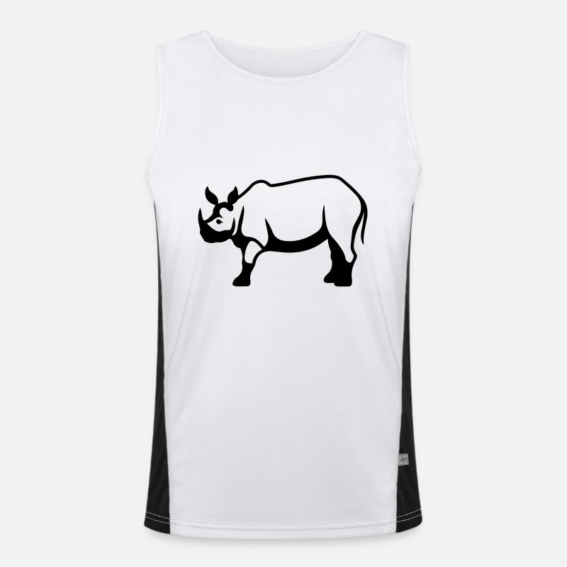 Nashorn Funktionelles Kontrast-Tank Top für Männer 