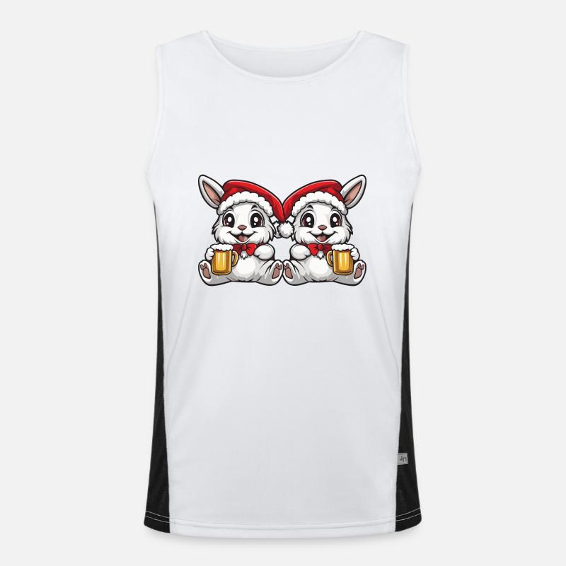 Bunny Christmas Team Beer Men's Functional Contrast Tank Top 