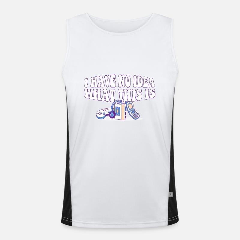 70s 80s 90s I Have No Idea What This Is Mixed Funktionelles Kontrast-Tank Top für Männer 