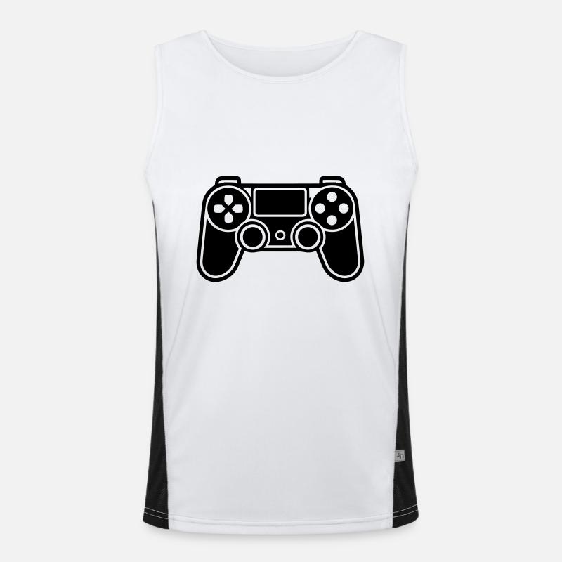 Video game controller - Men's Functional Contrast Tank Top  - white/black