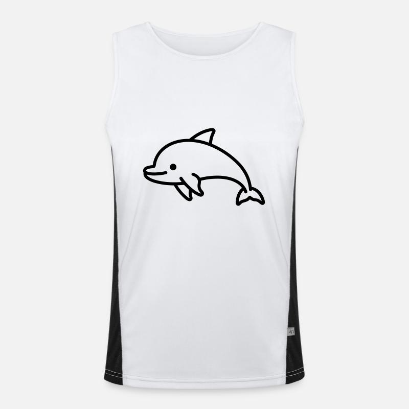 dolphin - Men's Functional Contrast Tank Top  - white/black