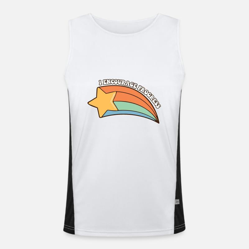 I Encourage Progress Is Not Linear Sped Teacher Funktionelles Kontrast-Tank Top für Männer 