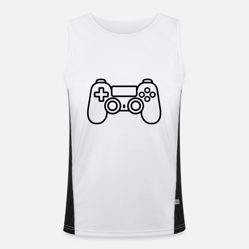 Video games controller - Men's Functional Contrast Tank Top  - white/black