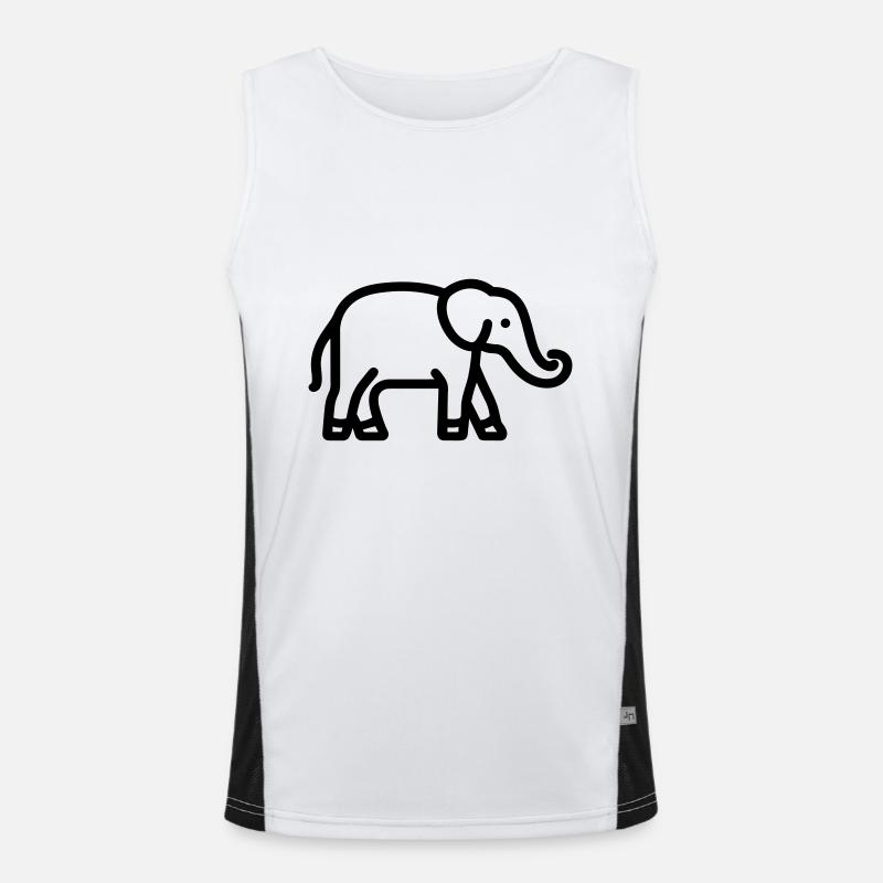 Elephant - Men's Functional Contrast Tank Top - white/black