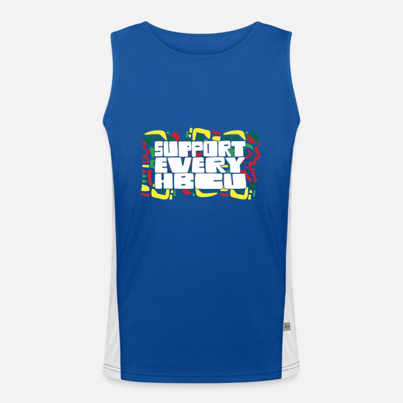 i Support Every HBCU Student Alumni Black Teacher Men's Functional Contrast Tank Top 