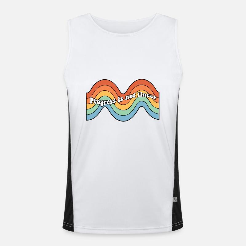 Progress Is Not Linear Sped Teacher BSBA RBT ABA Funktionelles Kontrast-Tank Top für Männer 