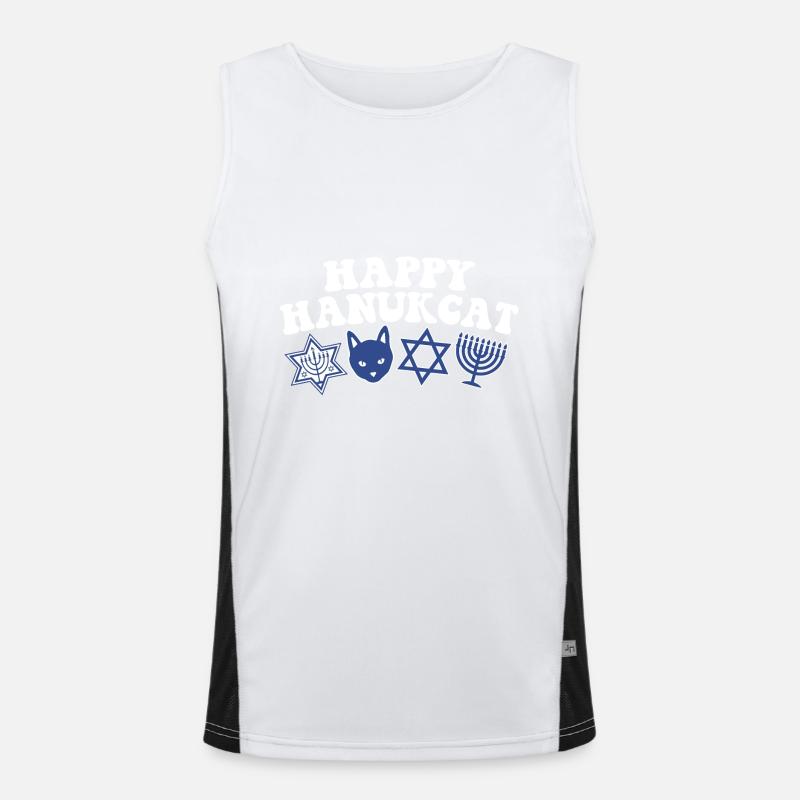 Joyeux Hanoukka Hanukcat costume juif Menorah Débardeur respirant contrasté Homme 