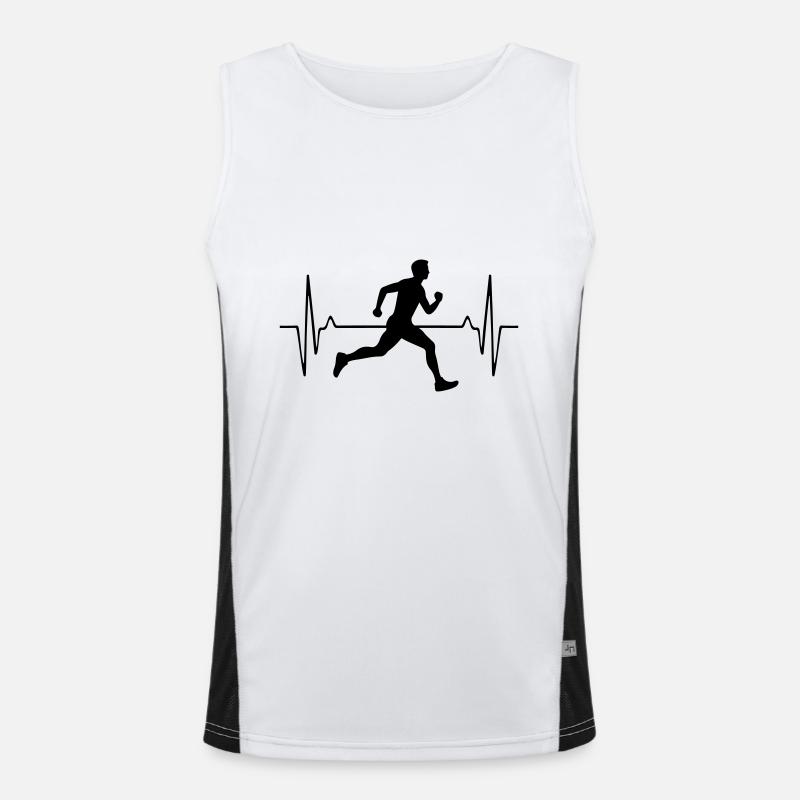 Running Marathon Man Pulse Frequency Men's Functional Contrast Tank Top 