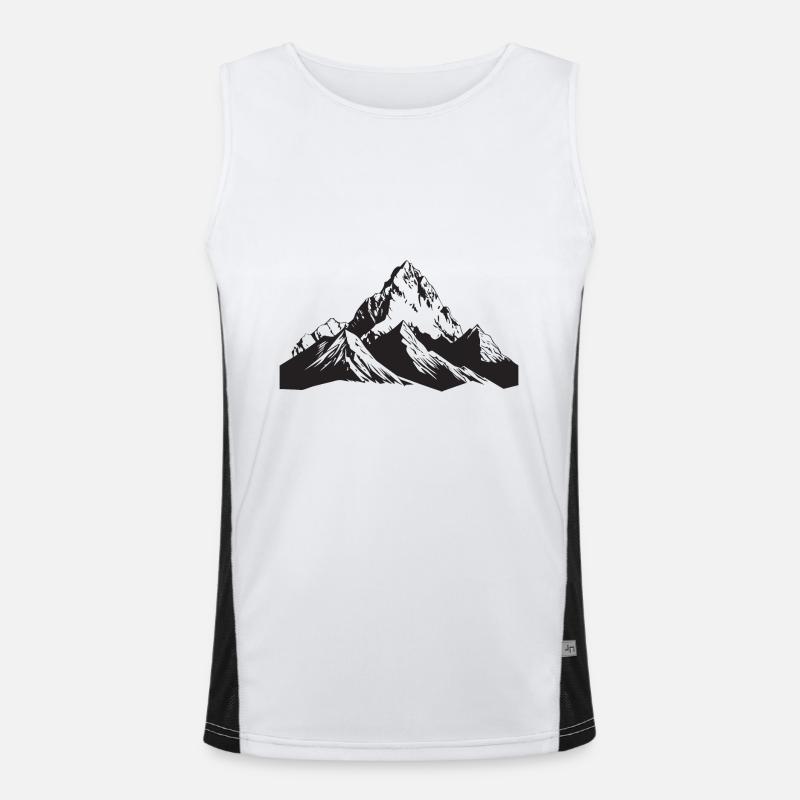Berge Bergsteiger Symbol Funktionelles Kontrast-Tank Top für Männer 