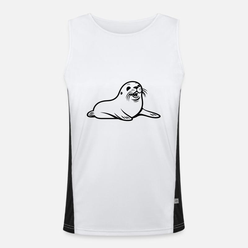 Seelöwe Funktionelles Kontrast-Tank Top für Männer 