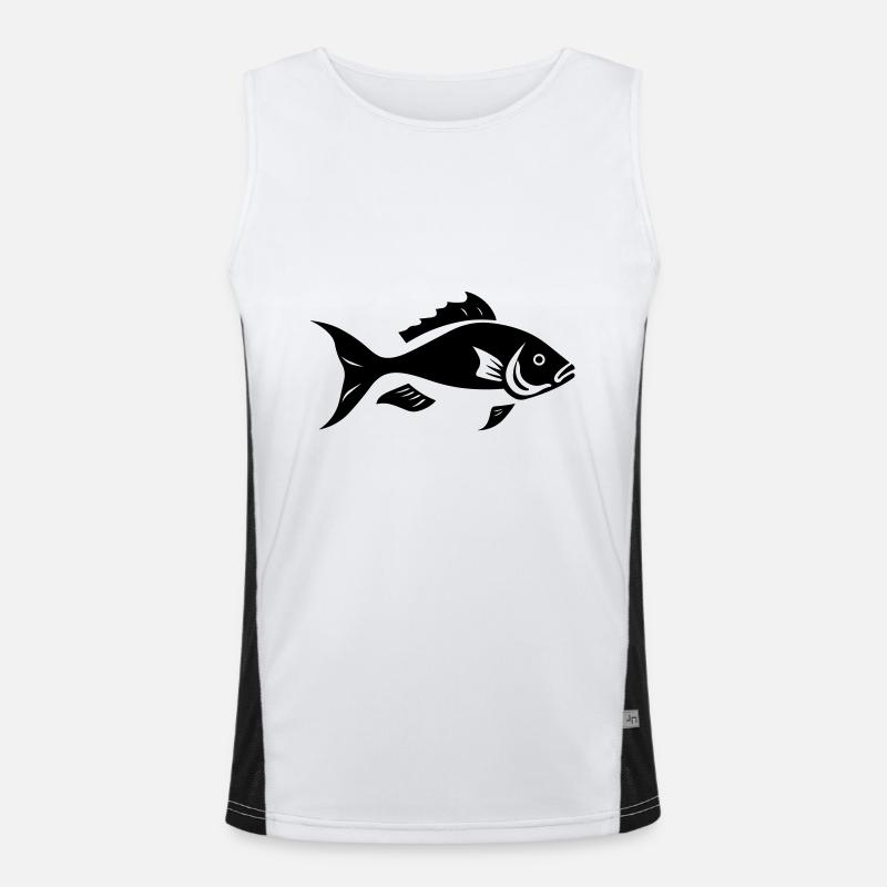 Small Carp Fish Men's Functional Contrast Tank Top 
