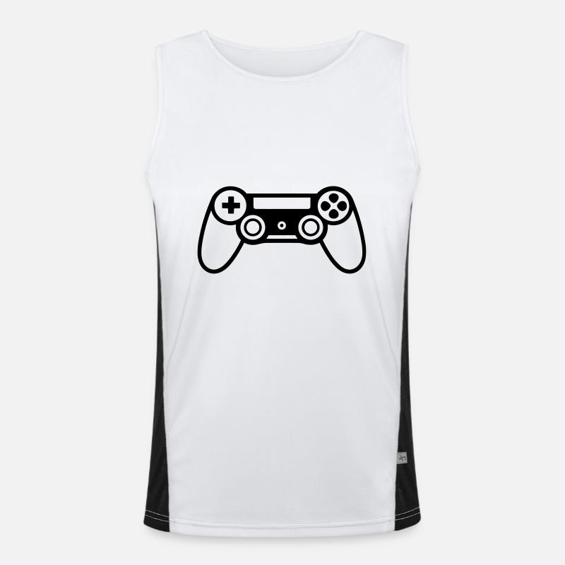 Video games controller - Men's Functional Contrast Tank Top  - white/black
